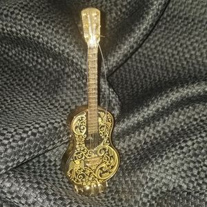 Damascene Gold Plated Miniature Guitar
